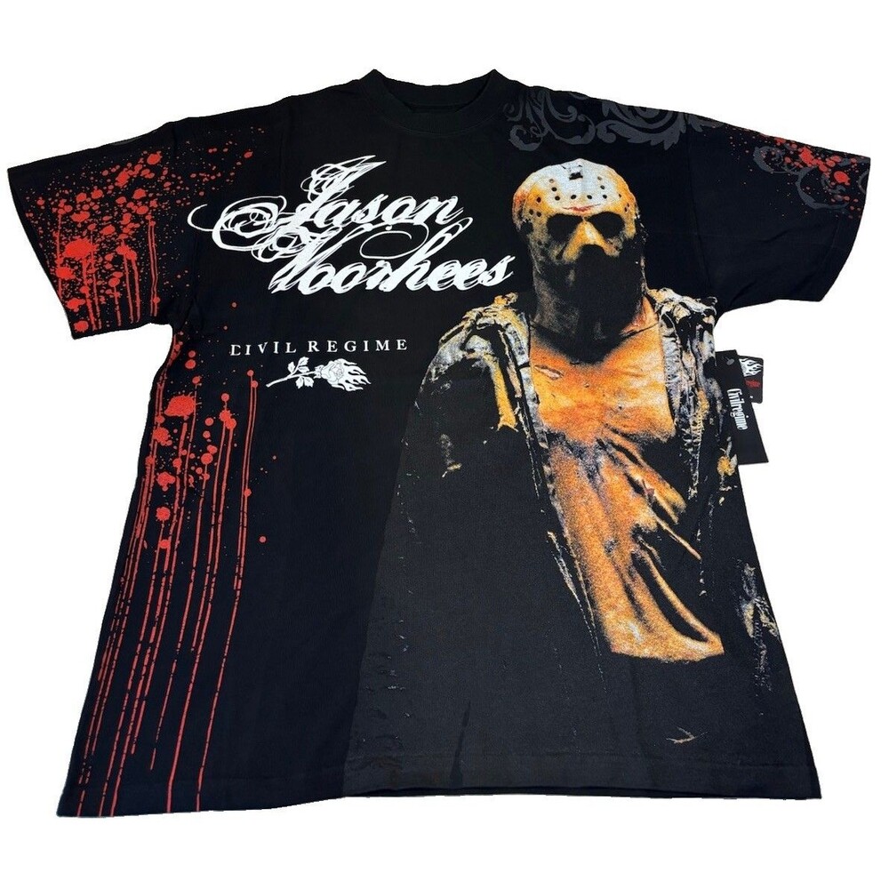 NWT Civil Regime X Friday The 13th Jason Vorhees 2 Sided Oversized Shirt Size M